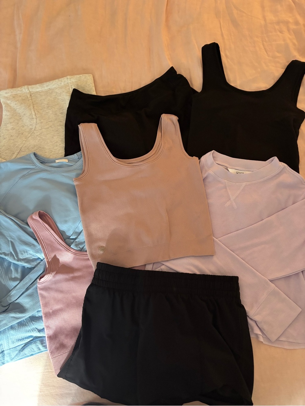 Athleta Bundle - ribbed camisoles, shorts, sweaters, long sleeves
